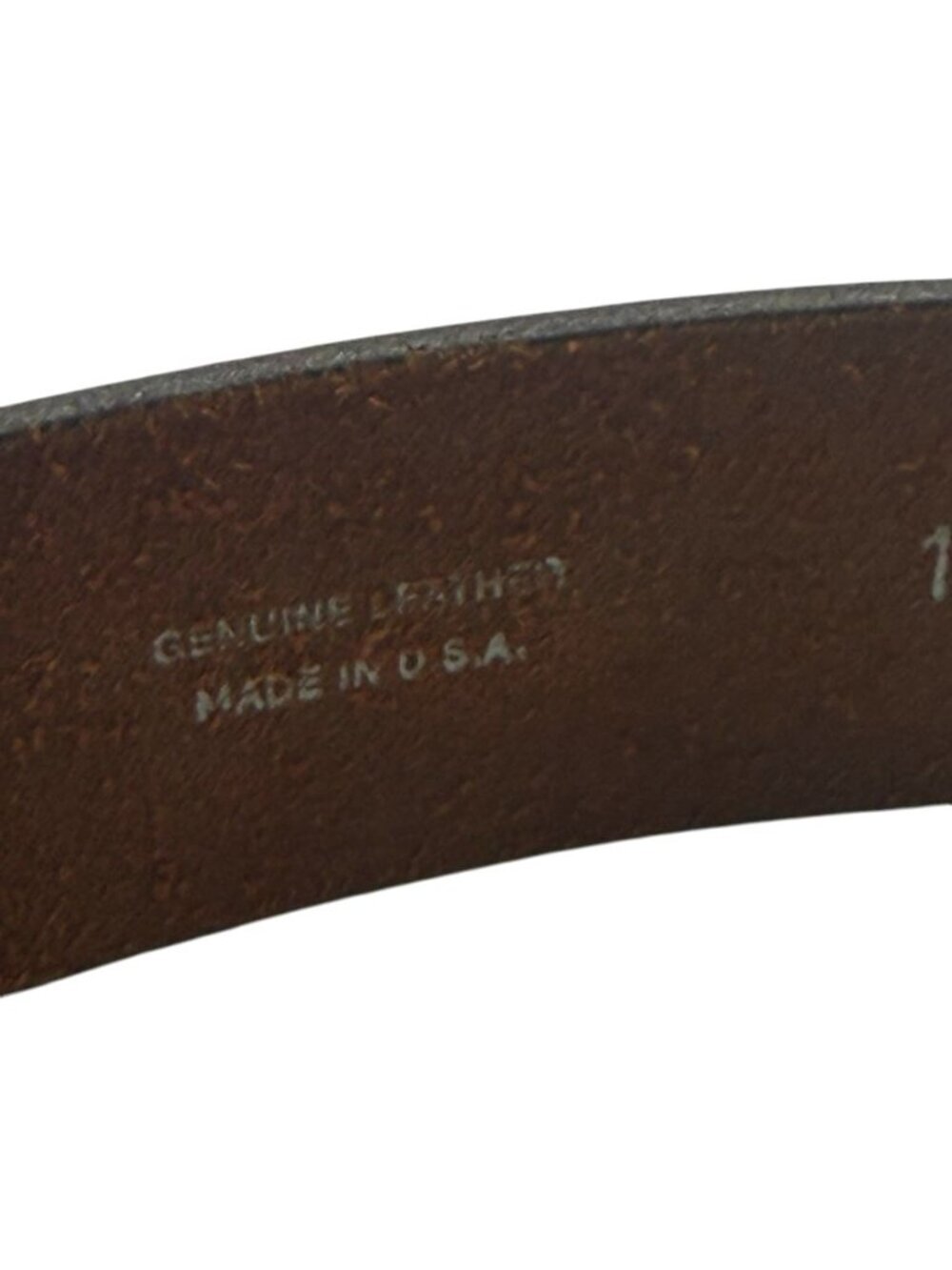 Sundance Leather Belt in Warm Brown with Distressed Silver Buckle - Picture 10 of 15